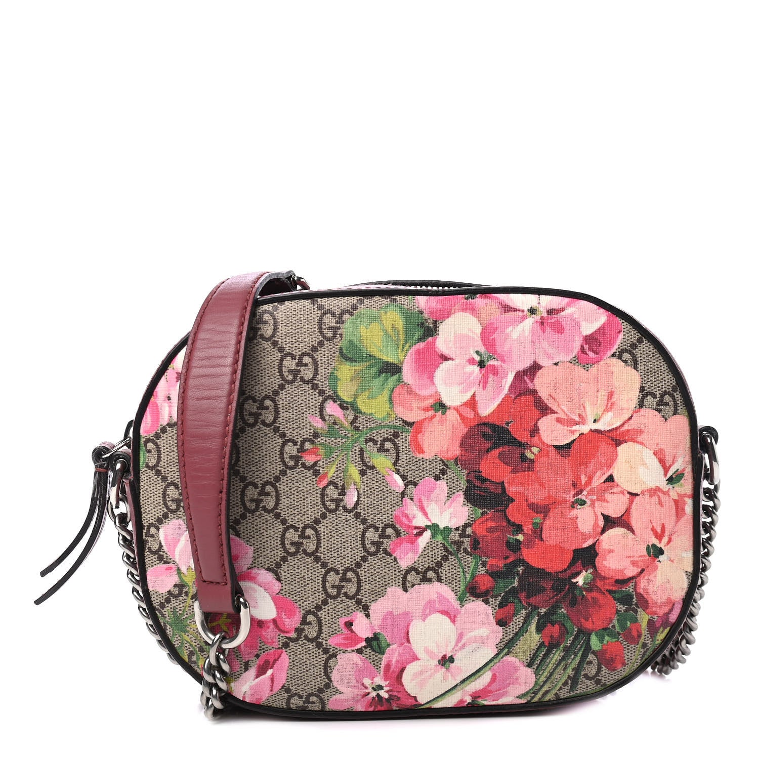 Gucci GG Supreme Monogram Blooms Mini Chain Shoulder Bag Beige Multicolor Dry Rose 1 of 4