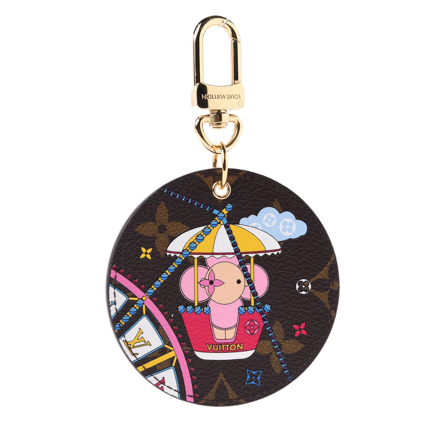 Monogram 2020 Christmas Animation Big Wheel Bag Charm Key Ring Rose Ballerine