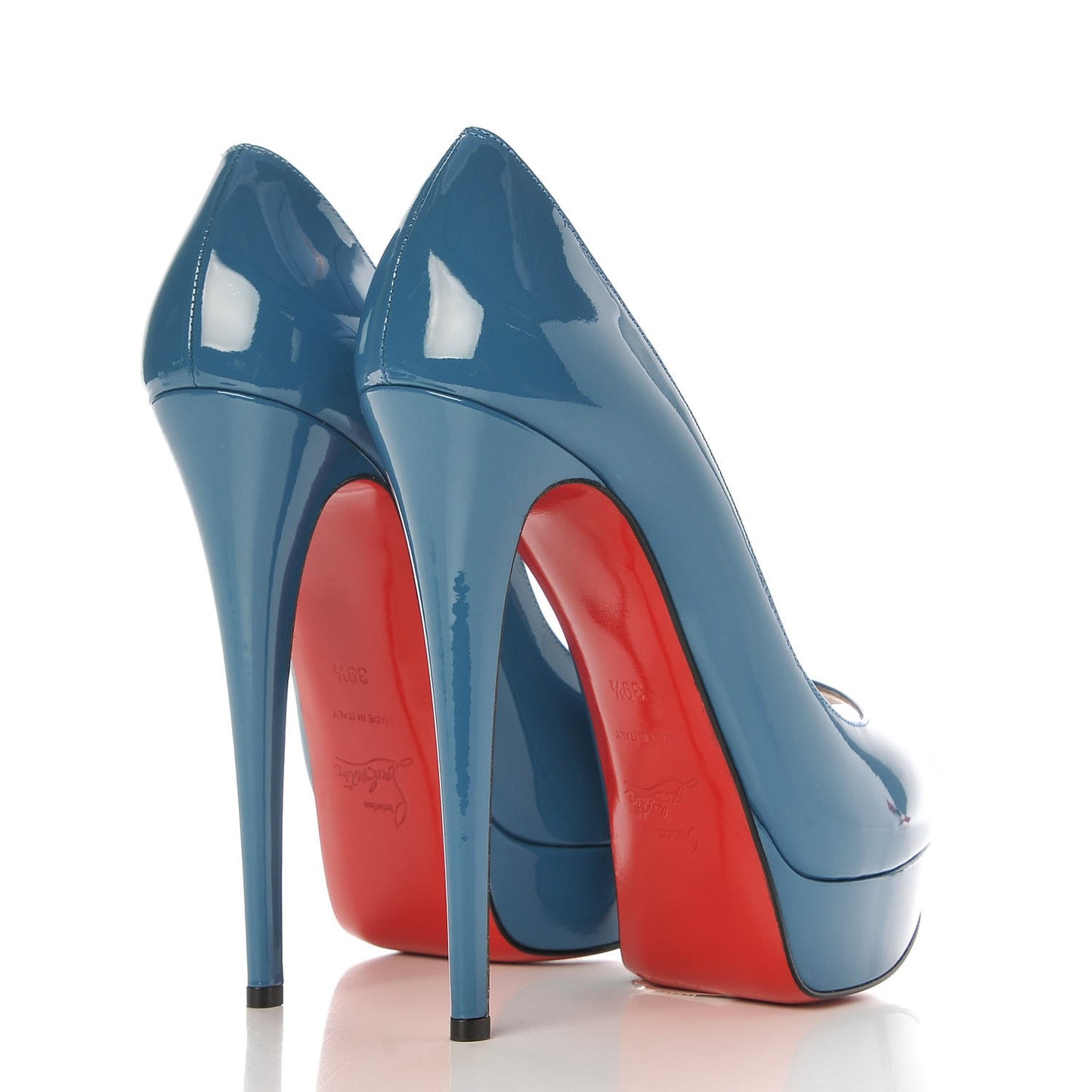 Patent Lady Peep 150 Pumps 39.5 Ocean