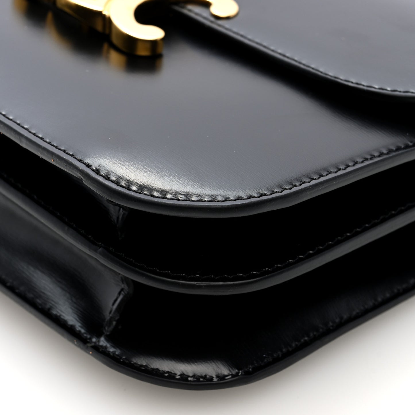Shiny Calfskin College Triomphe Black