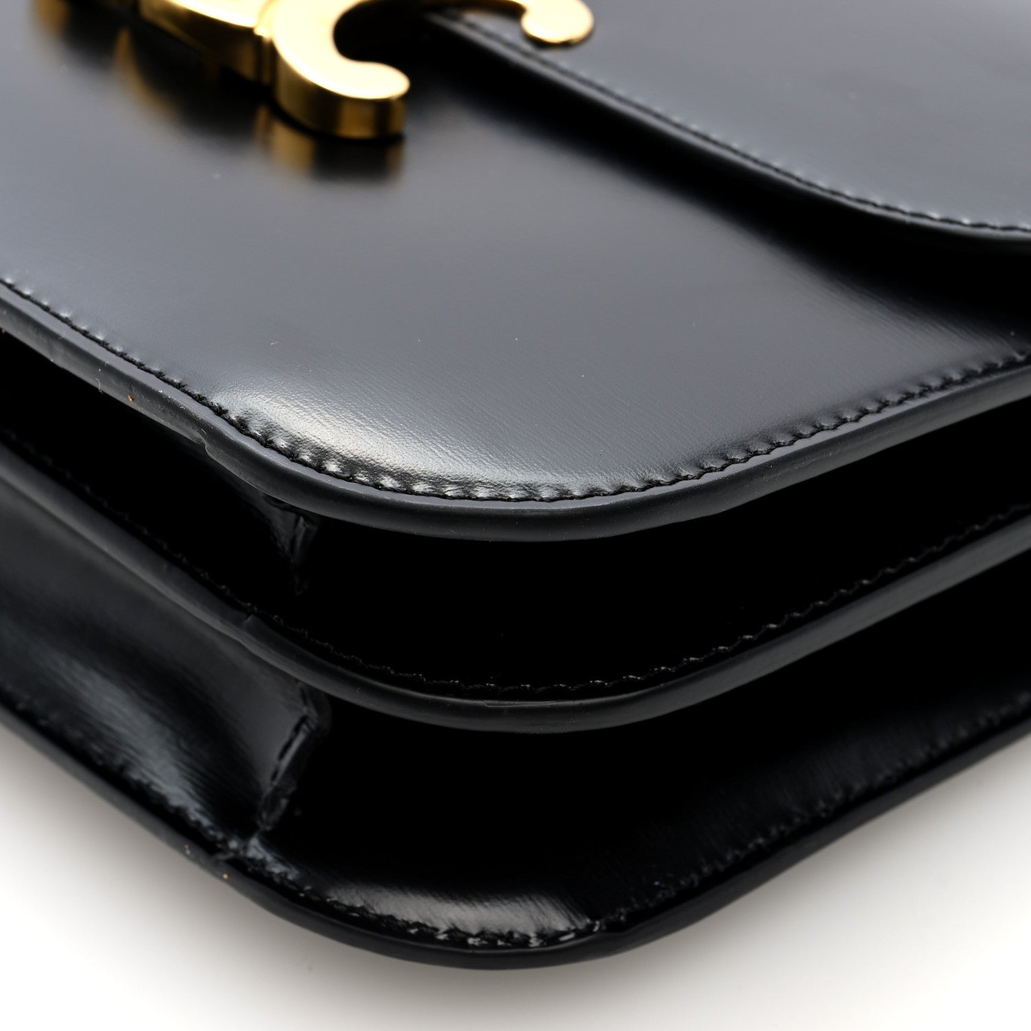 Celine Shiny Calfskin College Triomphe Black 9 of 9