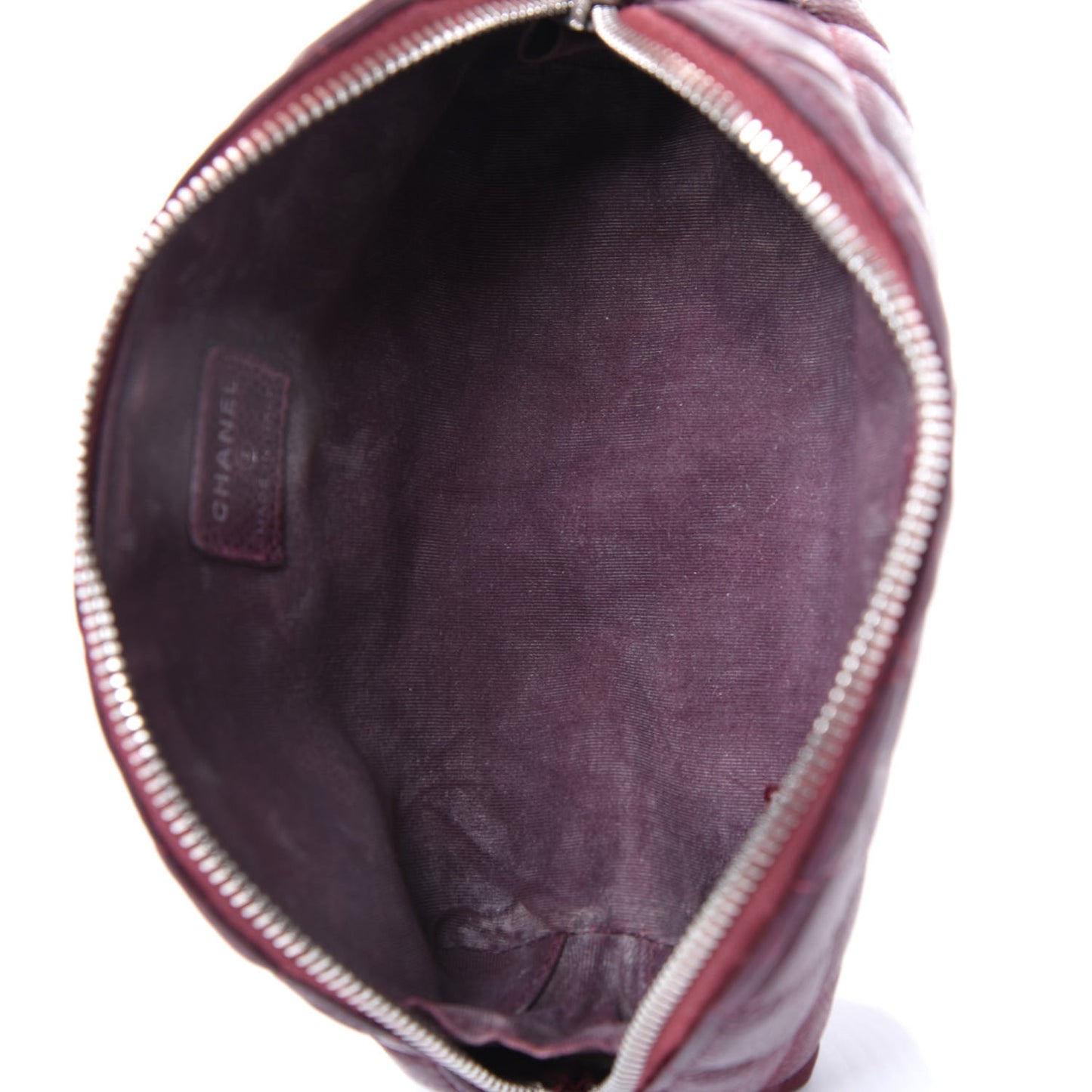 Caviar Quilted Cosmetic Case Burgundy