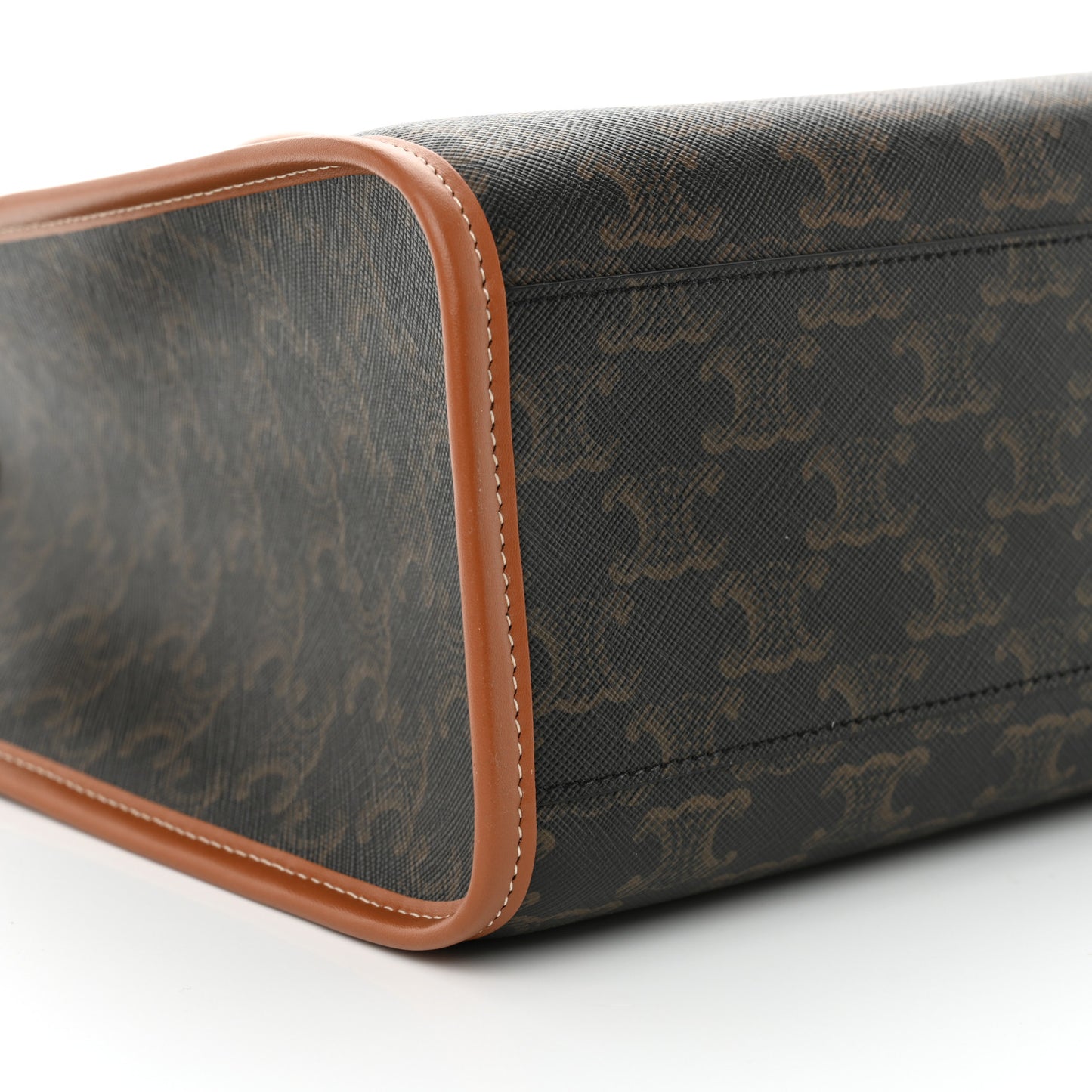 Triomphe Canvas Calfskin Mini Horizontal Cabas Tan