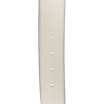 Gucci Plutone Calfskin Palladium Double G 40mm Belt 100 40 Mystic White 4 of 5