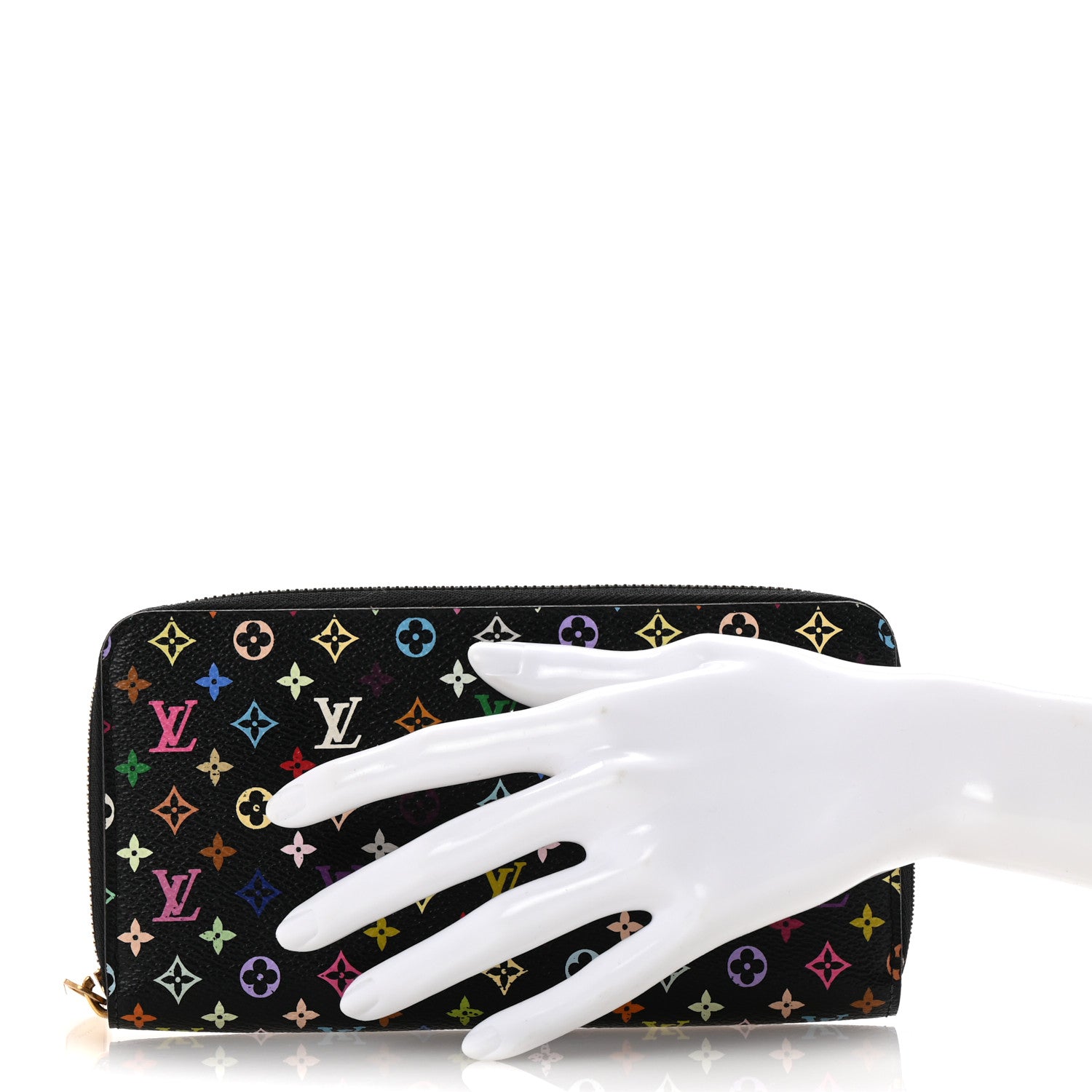 Louis Vuitton Monogram Multicolor Zippy Wallet Black Grenade 2 of 9