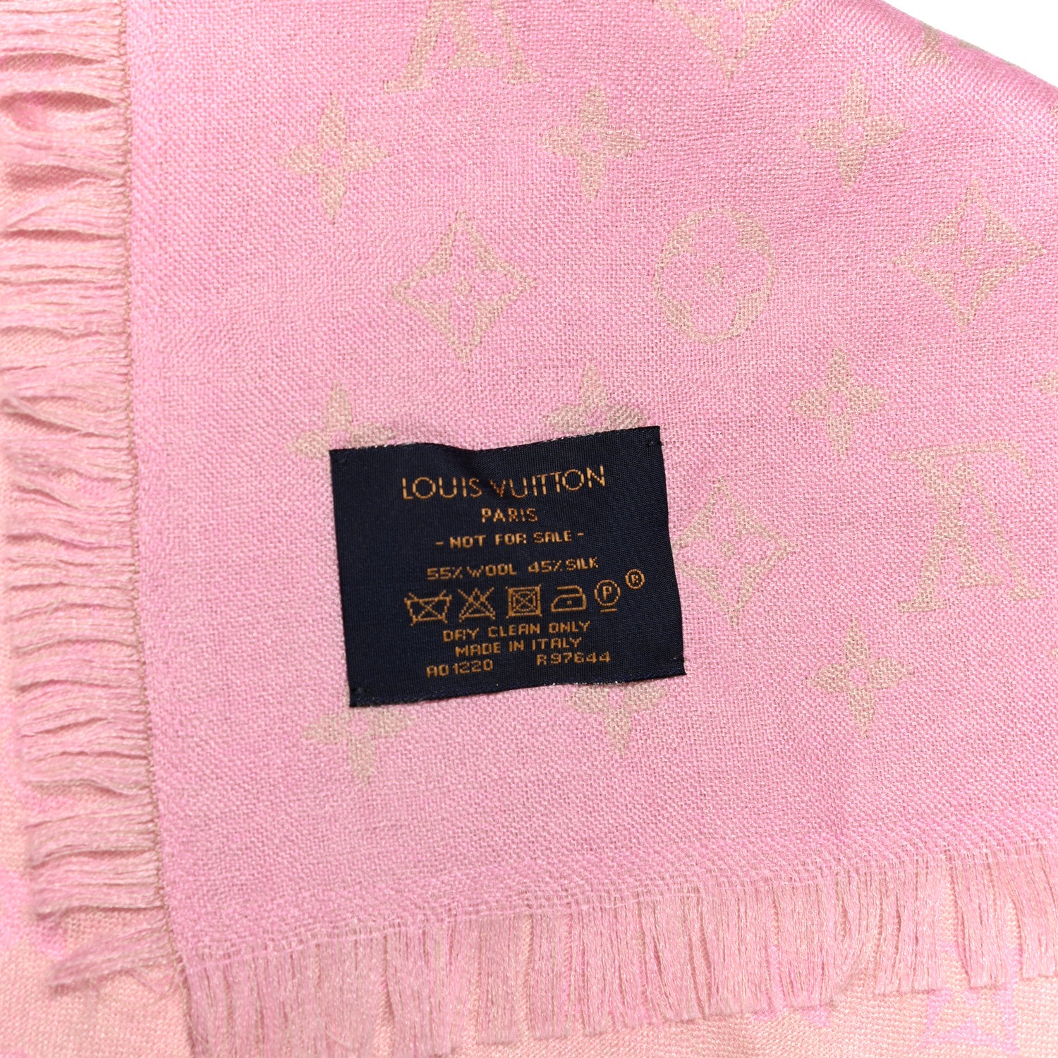 Louis Vuitton Silk Wool Monogram So LV Stole Blush 2 of 5
