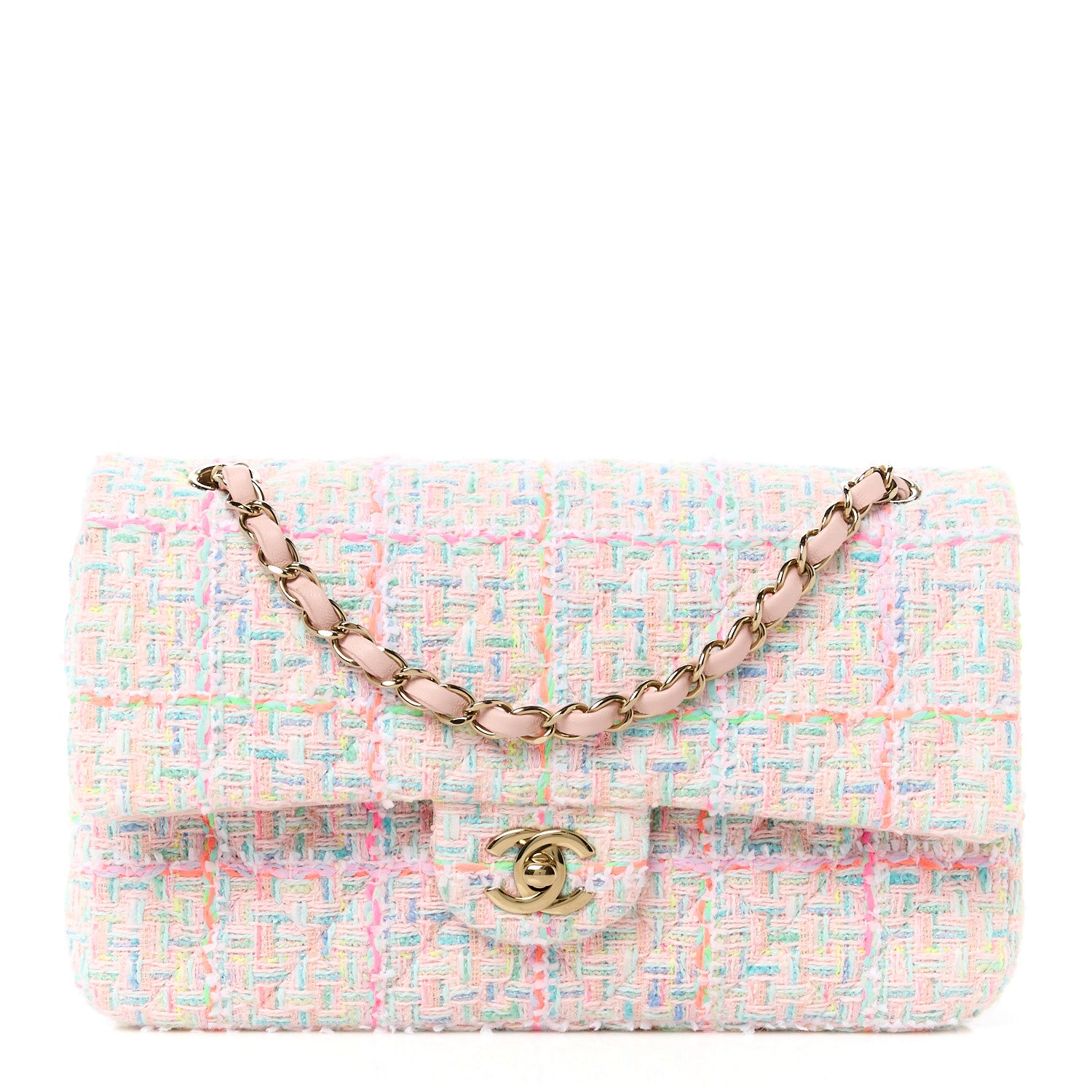 Chanel Tweed Quilted Medium Double Flap Multicolor 1 of 11