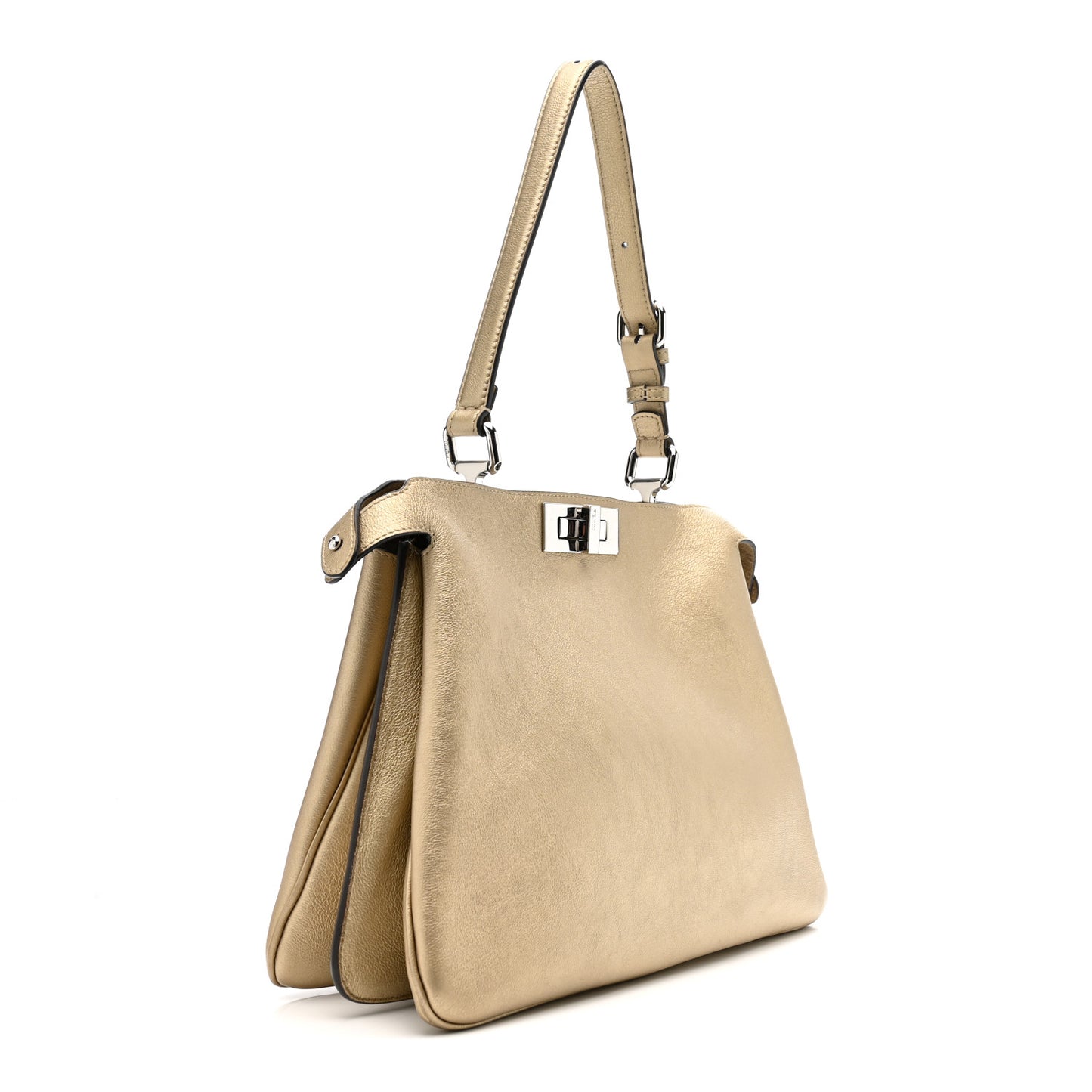 Metallic Vitello Medium Soft Peekaboo Gold