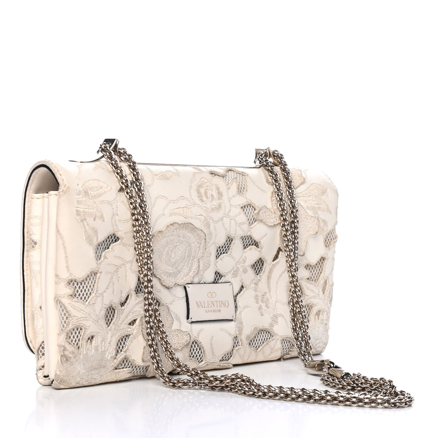 Valentino Garavani Nappa Lace Girello Flap Ivory 2 of 7