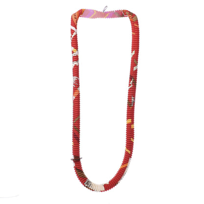 Hermes Silk Collier Plisse En Soie Petit H Pleated Necklace 3 of 8