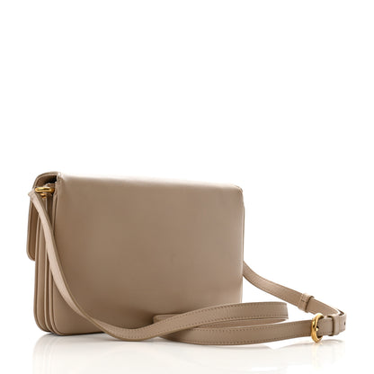 Saint Laurent Smooth Calfskin Le Maillon Satchel Dark Beige 3 of 13