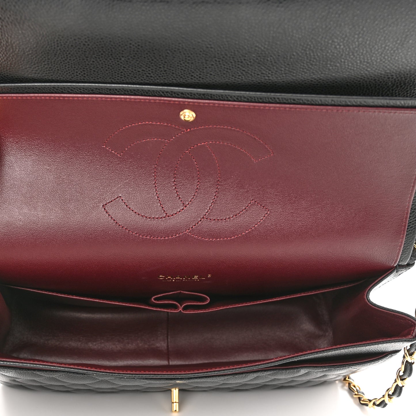 Caviar Quilted Maxi Double Flap Black