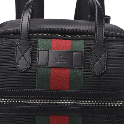 Gucci Techno Canvas Appia Calfskin Web Tote Backpack Black 9 of 9