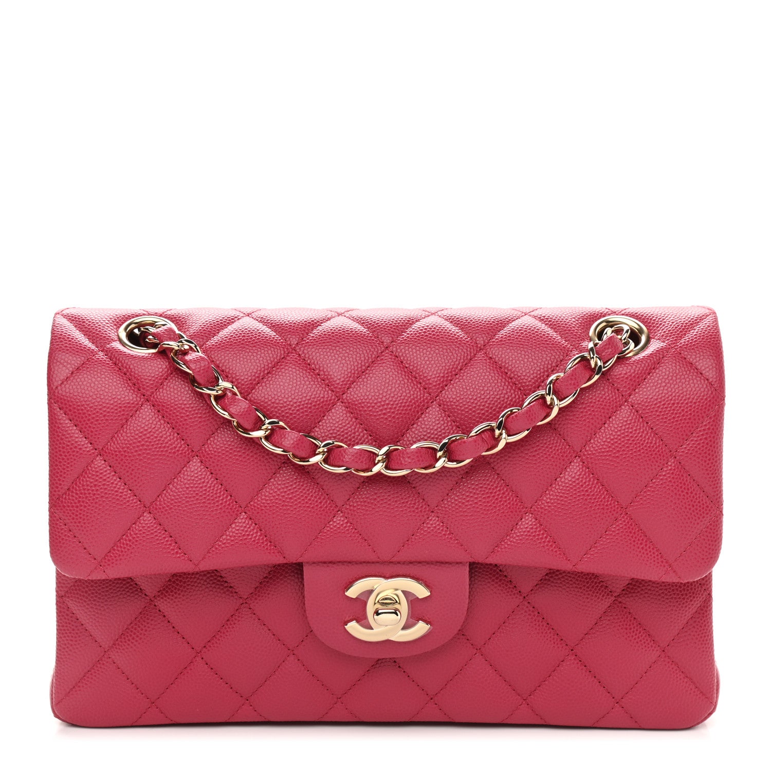 Chanel Caviar Quilted Small Double Flap Dark Pink 1 of 9