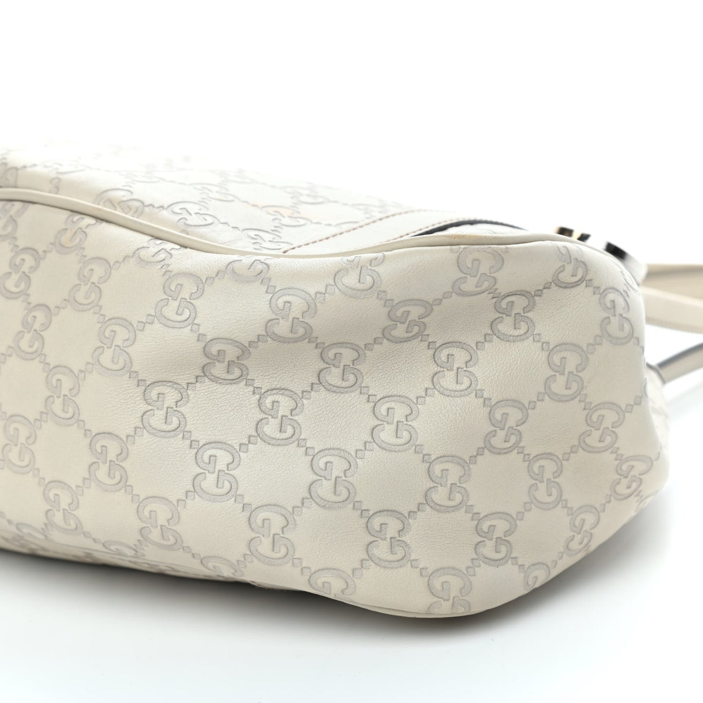 Guccissima Medium GG Twins Shoulder Bag Off White