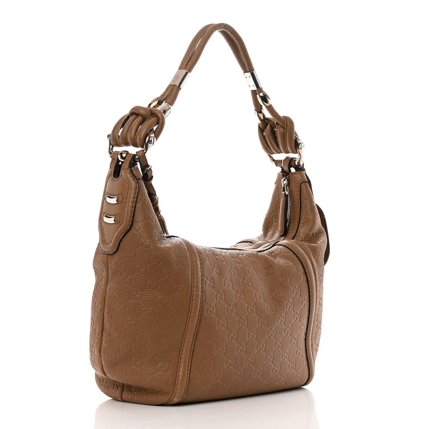 Gucci Guccissima Medium Techno Horsebit Hobo Taupe 3 of 17