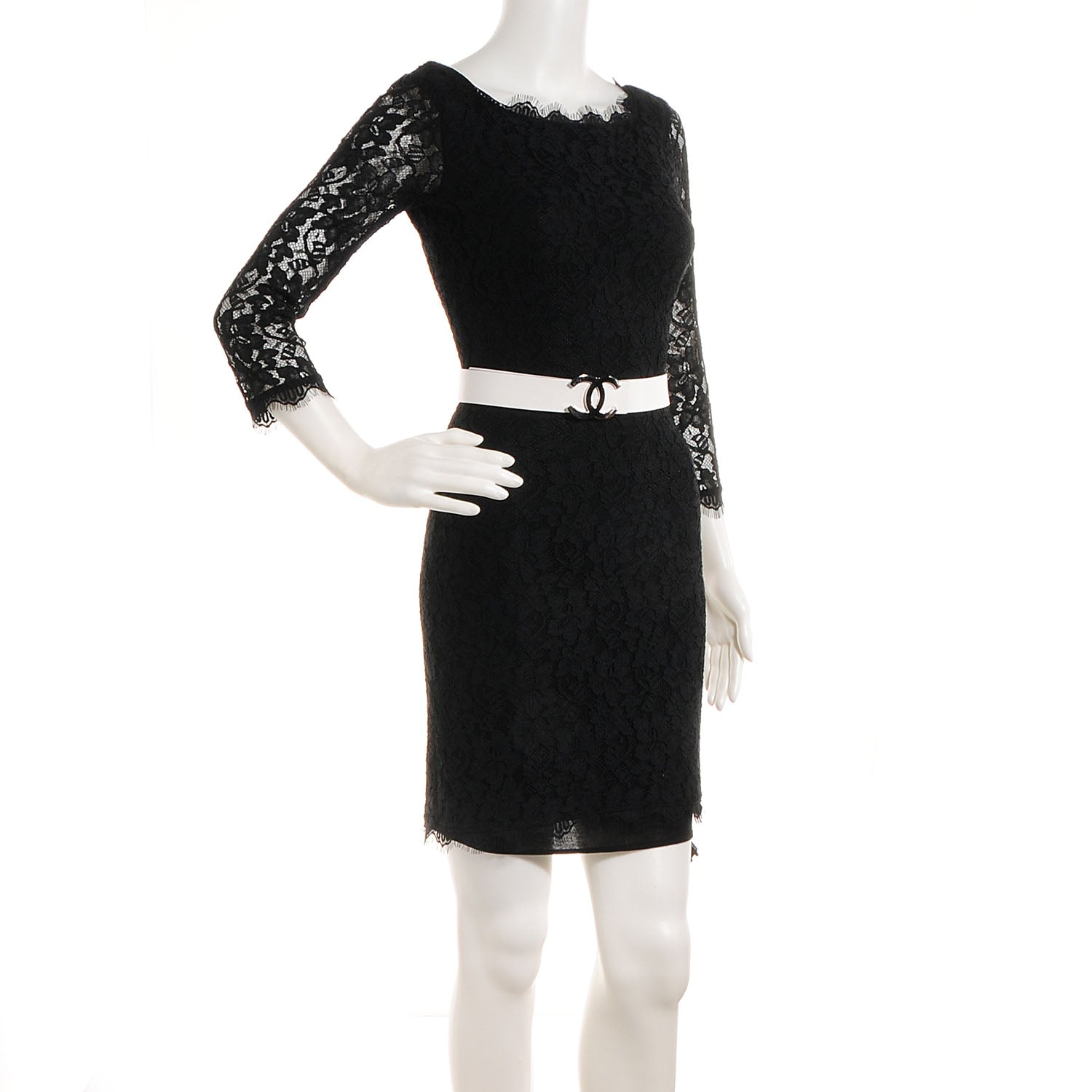 Chanel Reversible Leather CC Logo Belt 80 White Black 2 of 6