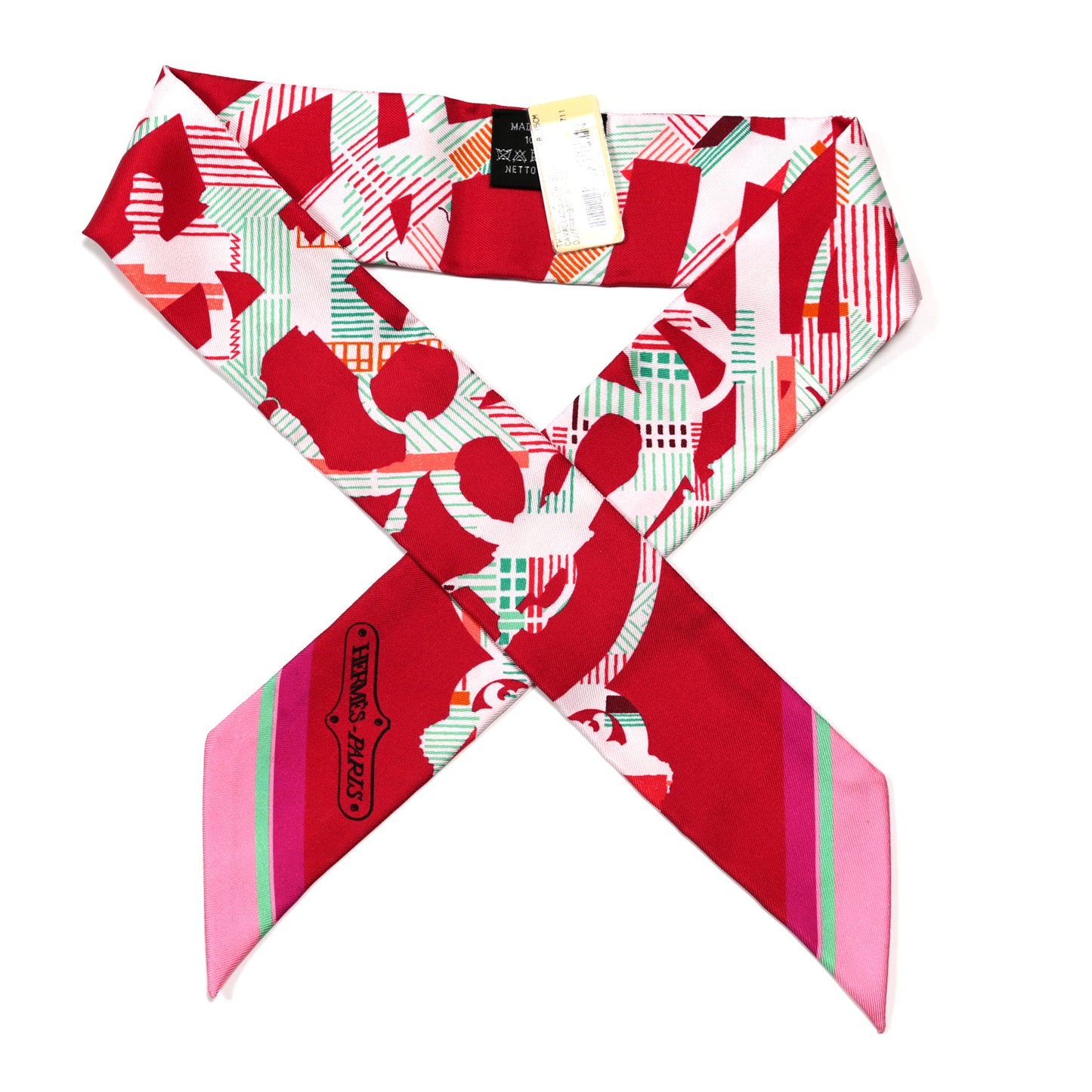 Silk Cavalcadour Morning Twilly Framboise Rose Vert