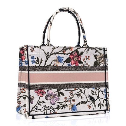 Christian Dior Canvas Embroidered Medium Rosa Mutabilis Book Tote Multicolor 2 of 4