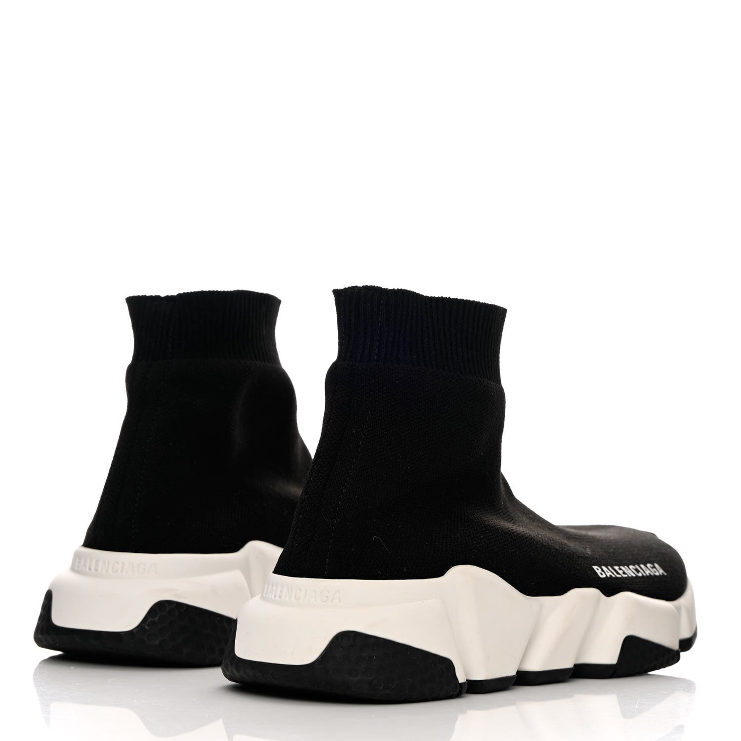 Balenciaga Neoprene Knit Womens Speed Sneakers 35 Black White 4 of 7