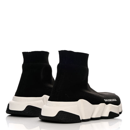 Balenciaga Neoprene Knit Womens Speed Sneakers 35 Black White 4 of 7