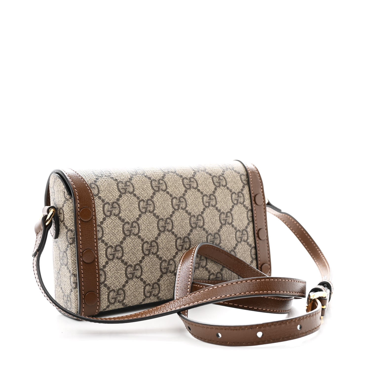 Gucci GG Supreme Monogram Mini Horsebit 1955 Shoulder Bag Beige Brown Sugar 2 of 11