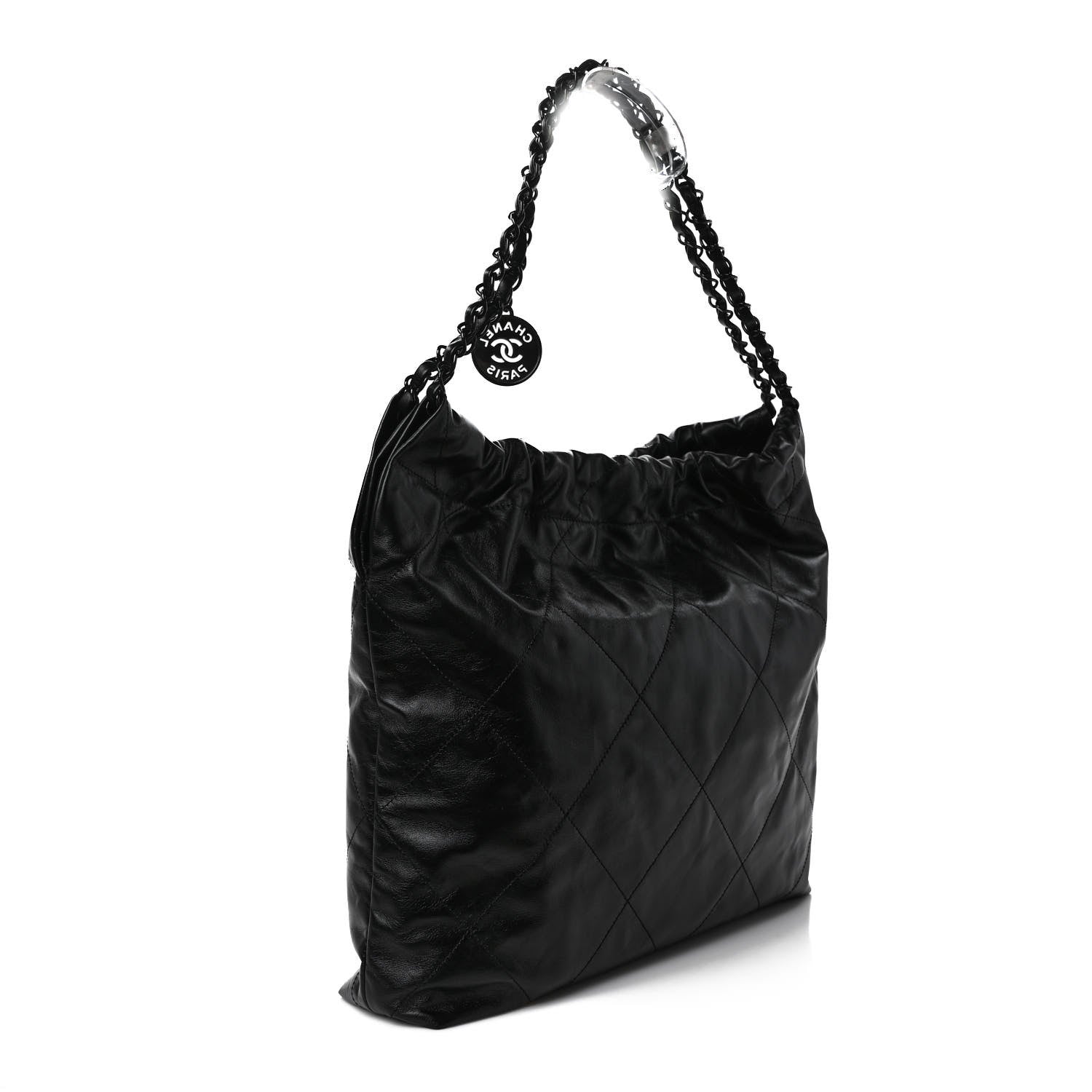 Chanel Shiny Calfskin Quilted Small Chanel 22 So Black 3 of 9