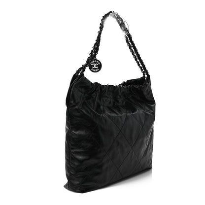 Chanel Shiny Calfskin Quilted Small Chanel 22 So Black 3 of 9
