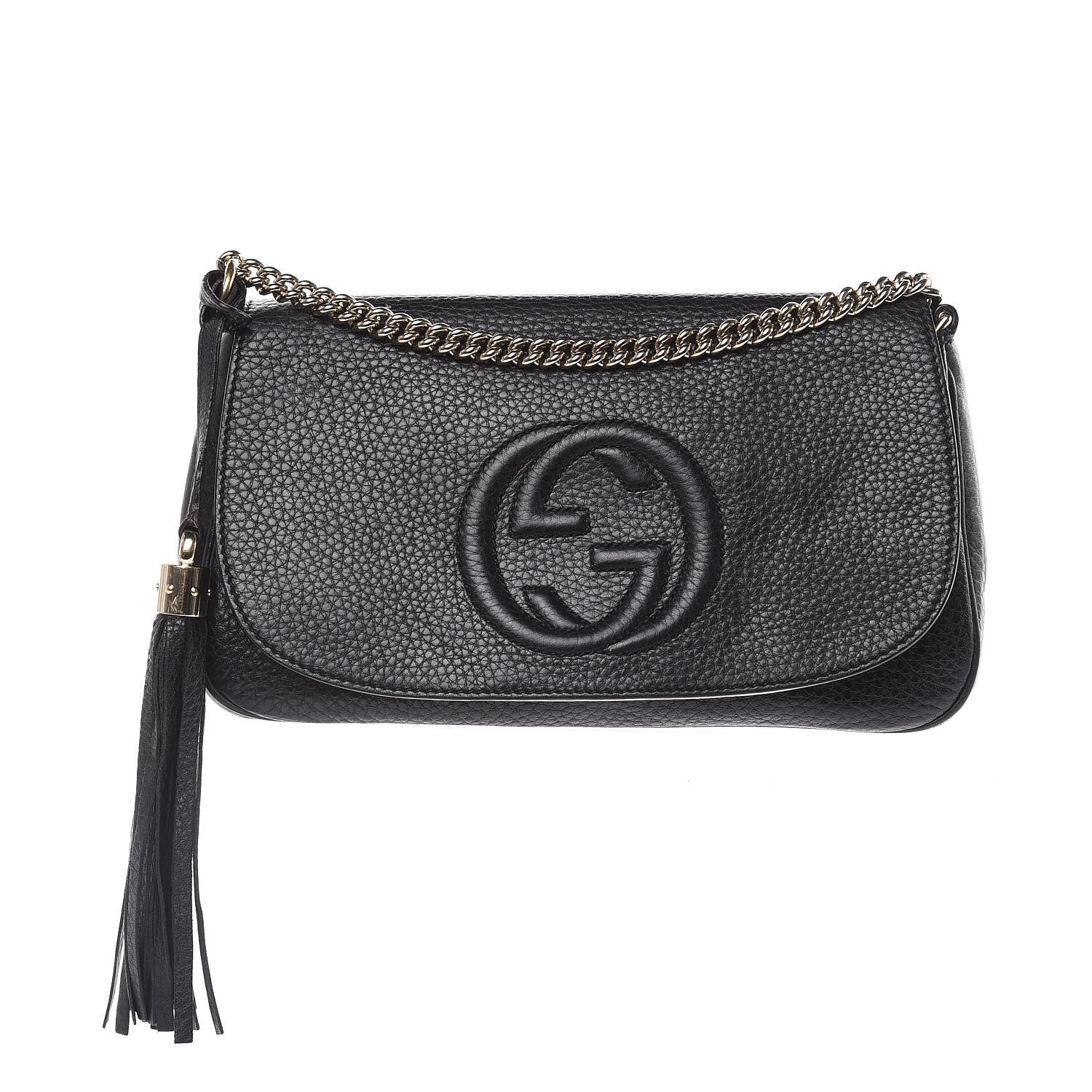 Gucci Pebbled Calfskin Medium Soho Flap Crossbody Black 1 of 13