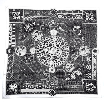 Hermes Silk Collections Imperiales Scarf 90 White Black 1 of 7