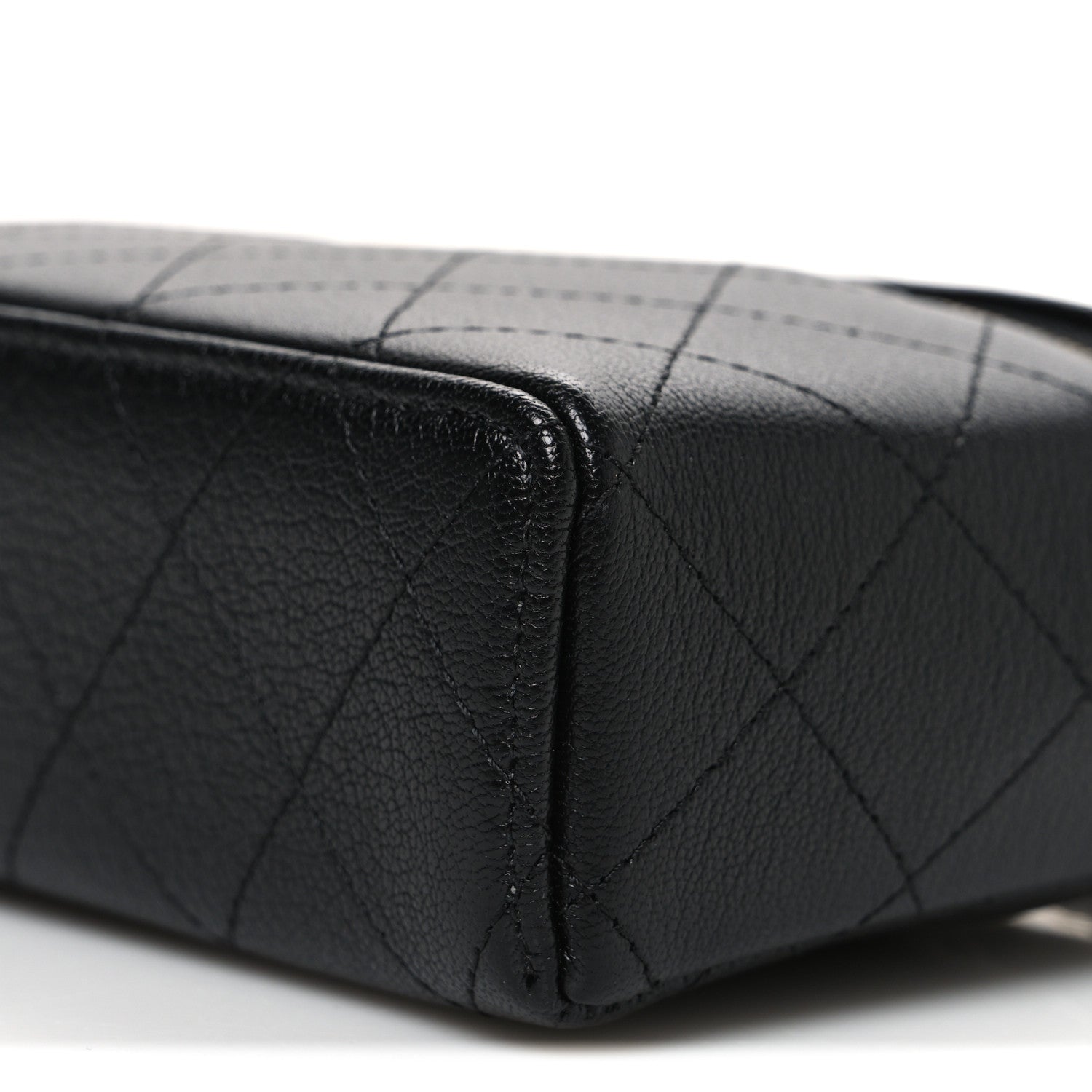 Chanel Goatskin Quilted Top Handle Slim Vanity With Chain Black 10 of 10