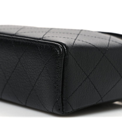 Chanel Goatskin Quilted Top Handle Slim Vanity With Chain Black 10 of 10