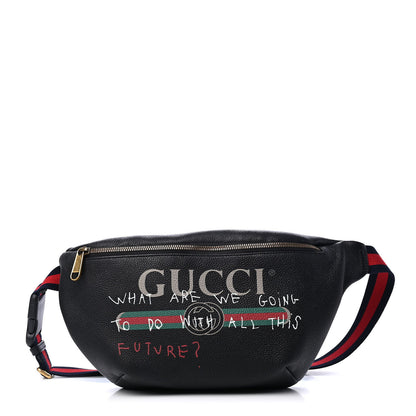 Gucci Grained Calfskin Coco Capitan Logo Belt Bag Black 1 of 4