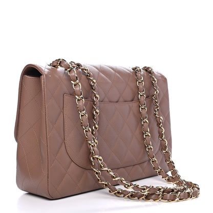 Chanel Caviar Quilted Jumbo Single Flap Dark Beige 2 of 4