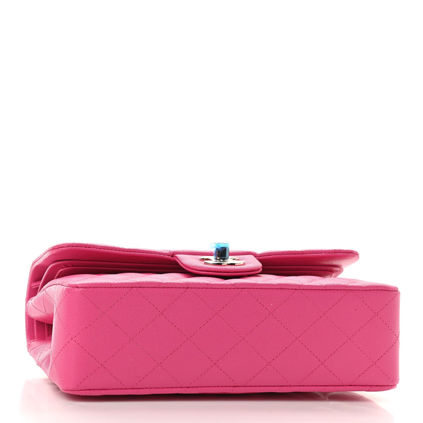 Caviar Quilted Small Double Flap Dark Pink