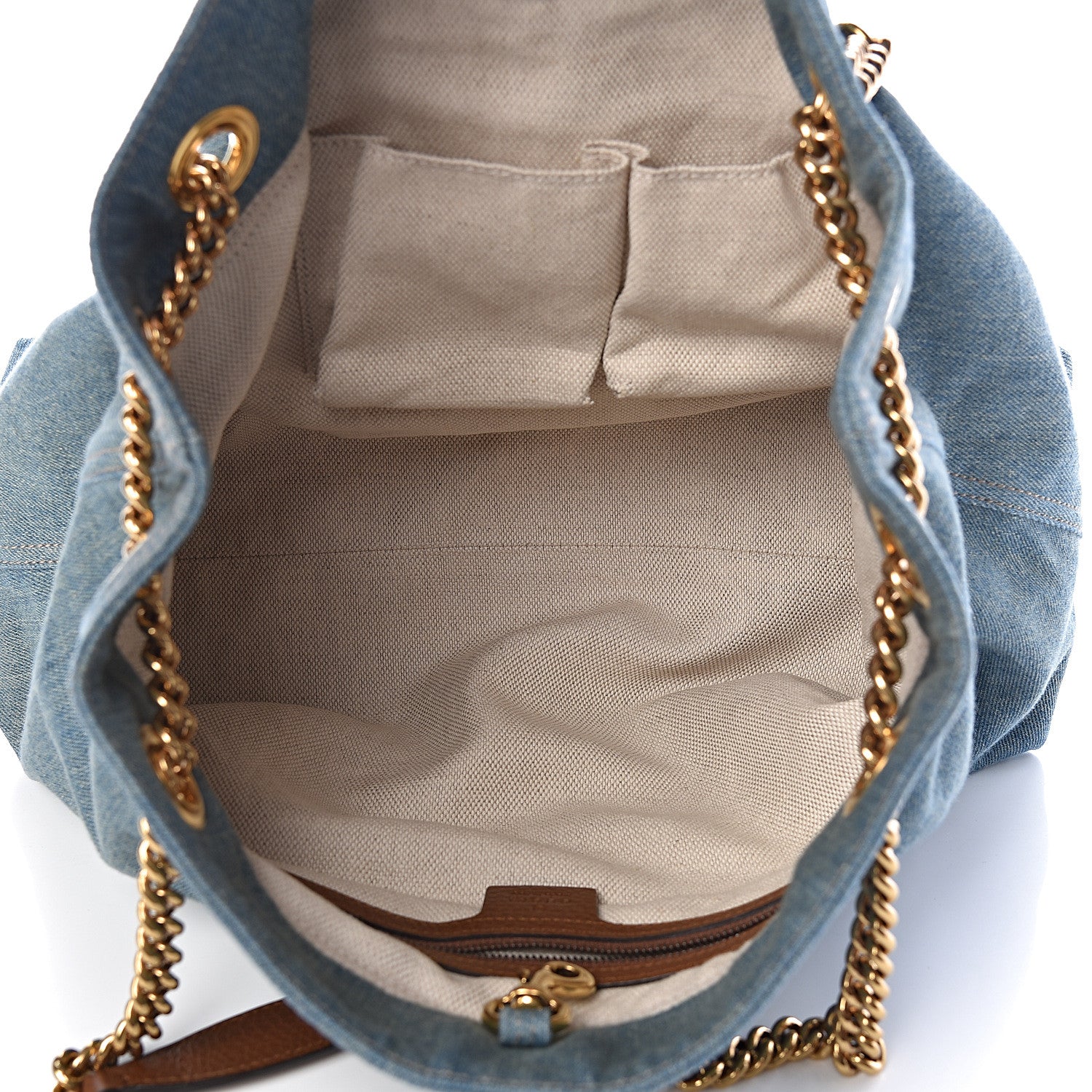 Gucci Denim Medium Soho Chain Shoulder Bag Blue 5 of 11