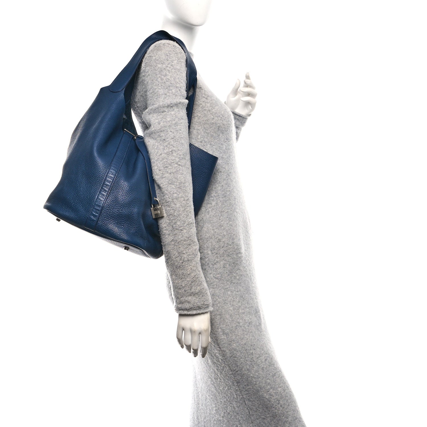Hermes Taurillon Clemence Picotin Lock TGM Bleu Abysse 3 of 12