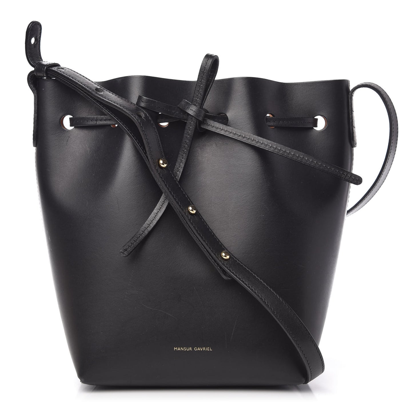 Calfskin Mini Bucket Bag Black Ballerina