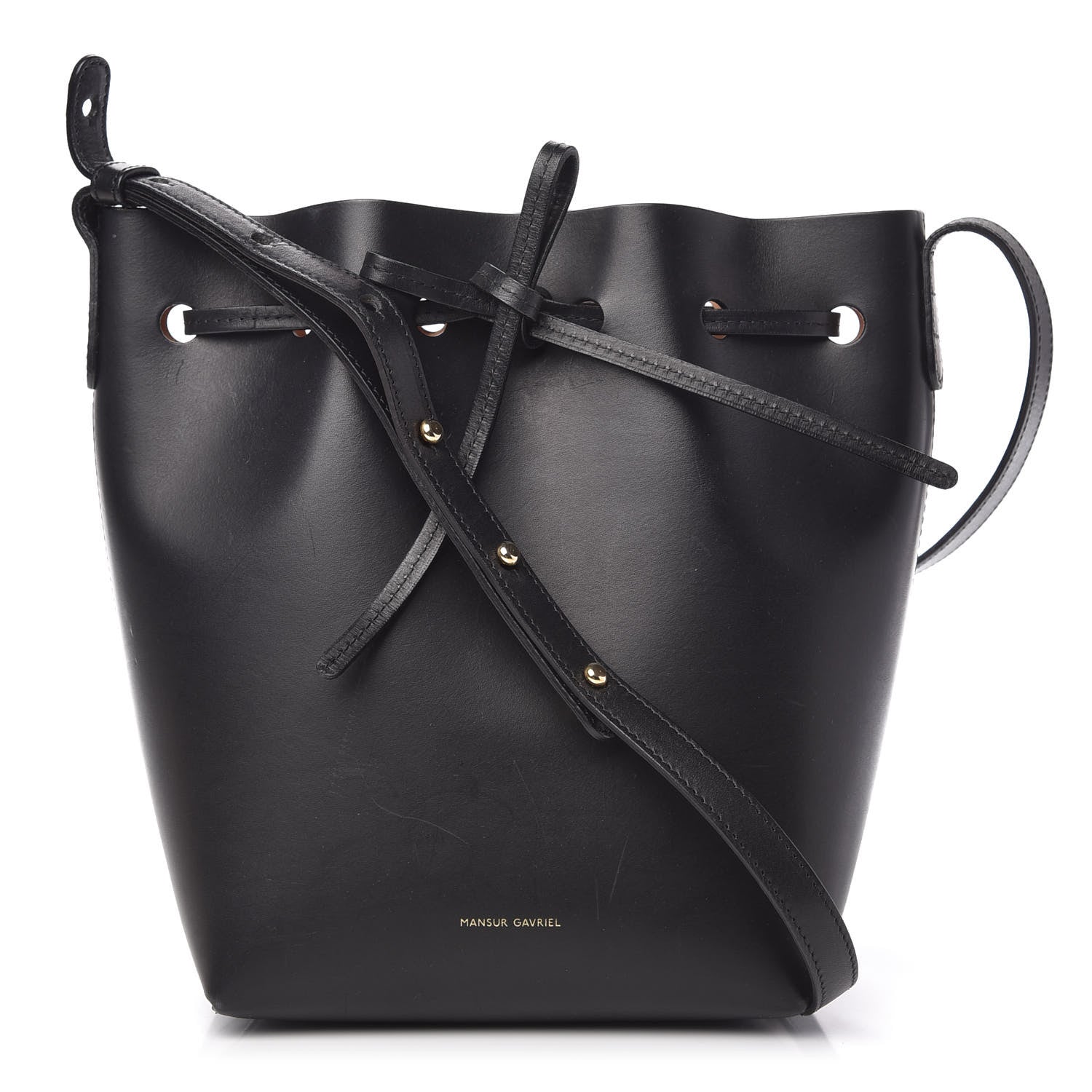 Mansur Gavriel Calfskin Mini Bucket Bag Black Ballerina 1 of 8