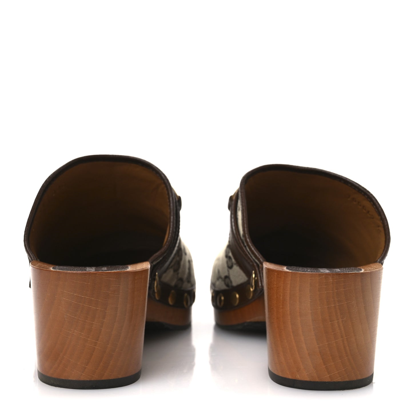 Monogram Goatskin Horsebit Clog Mules 40 Beige Ebony Brown Sugar