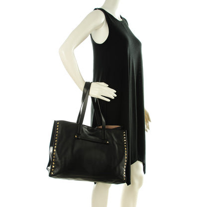 Valentino Garavani Nappa Medium Rockstud Soft Tote Black 2 of 7
