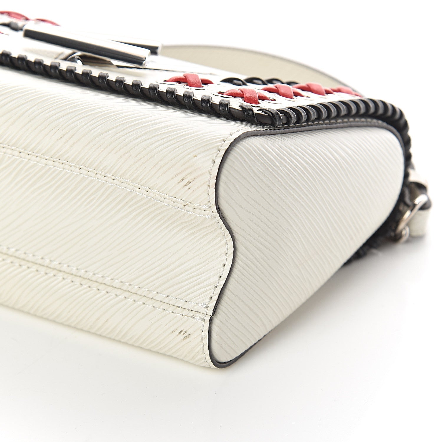 Louis Vuitton Epi Embroidered Twist Shoulder Bag PM White 7 of 7
