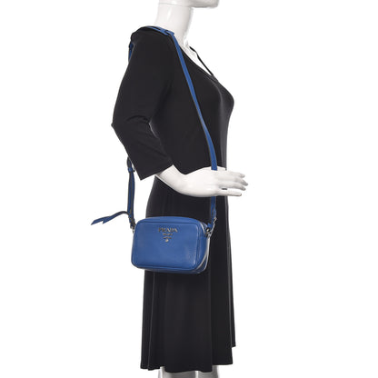Prada Vitello Daino Camera Crossbody Azurro 2 of 10