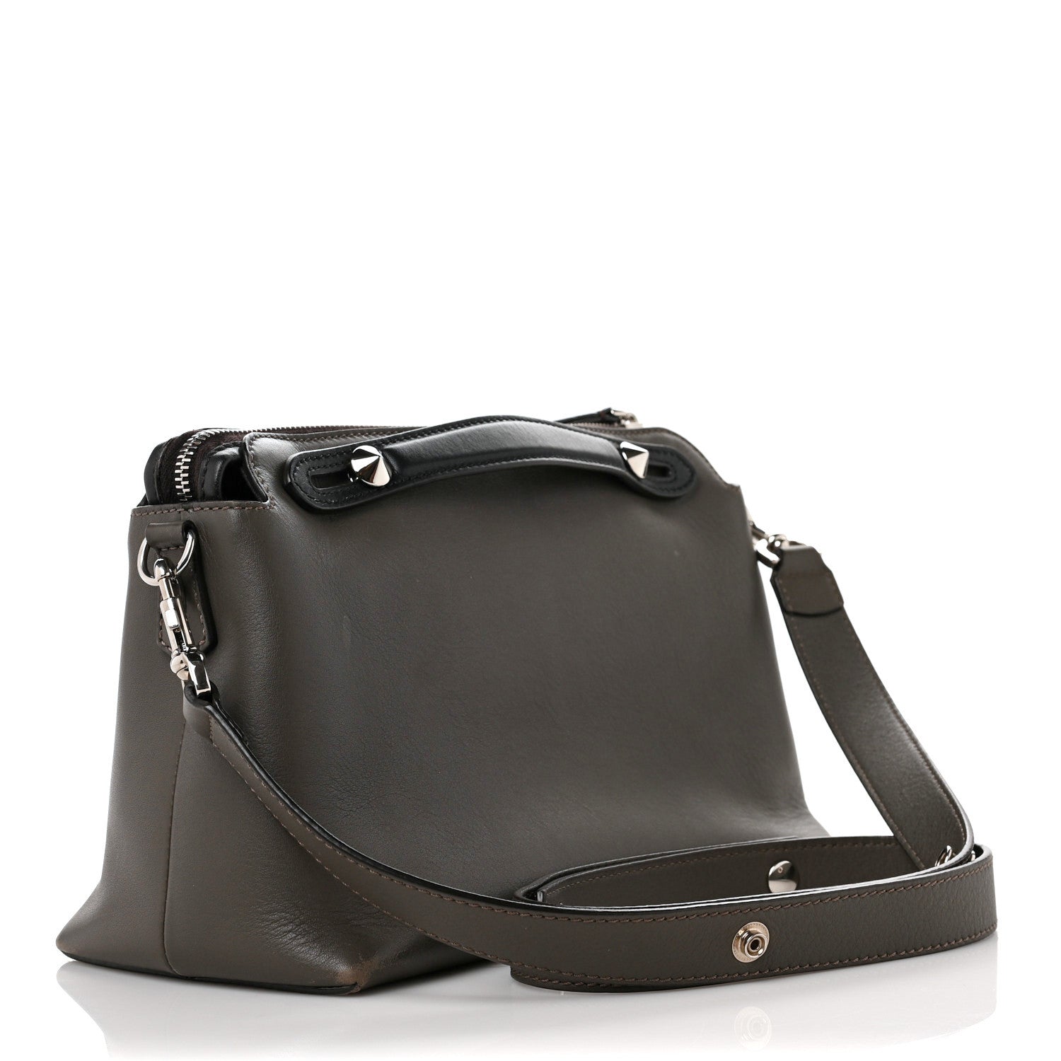 Fendi Vitello Dolce 4 Color Medium By The Way Boston Bag Carbone Grigio Polvere Multicolor 3 of 12