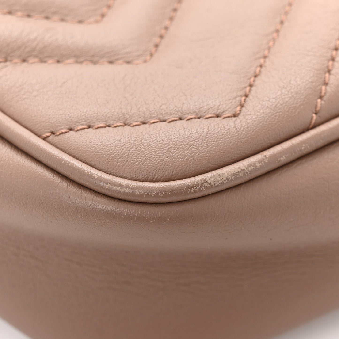 Calfskin Matelasse Mini GG Marmont Chain Shoulder Bag Porcelain Rose
