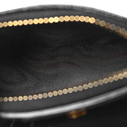 Saint Laurent Grain De Poudre Matelasse Chevron Monogram Zipped Two-Part Wallet Black 6 of 11