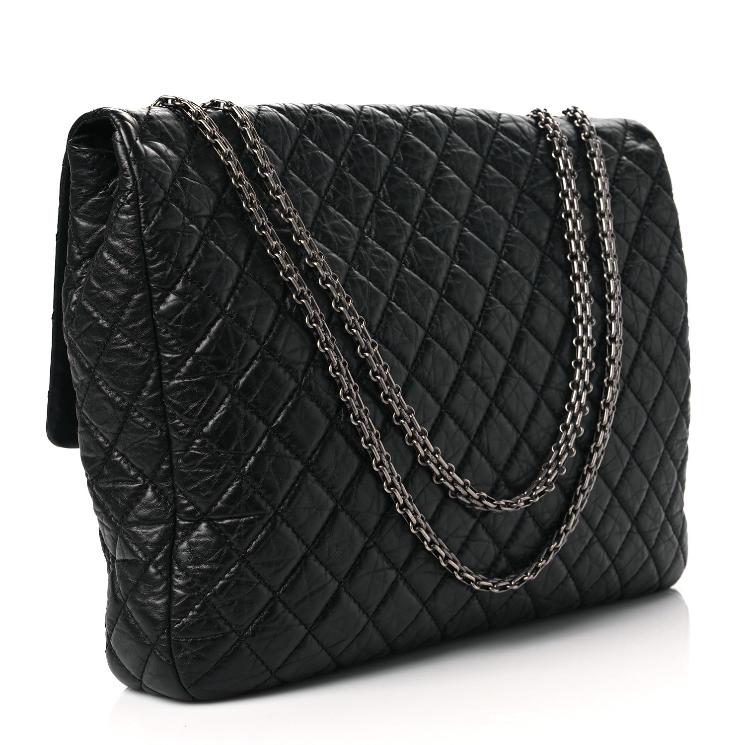 Chanel Aged Calfskin Reissue XL Maxi Flap Black 2 of 8