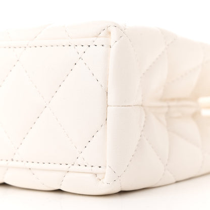 Chanel Shiny Aged Calfskin Quilted Nano Kelly Shopper White 10 of 11