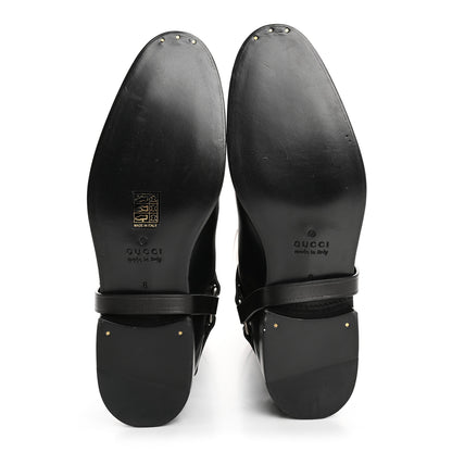 Gucci Cordovan Lux Mens Zelda Harness Riding Boots 8 Black Amber Honey 5 of 8