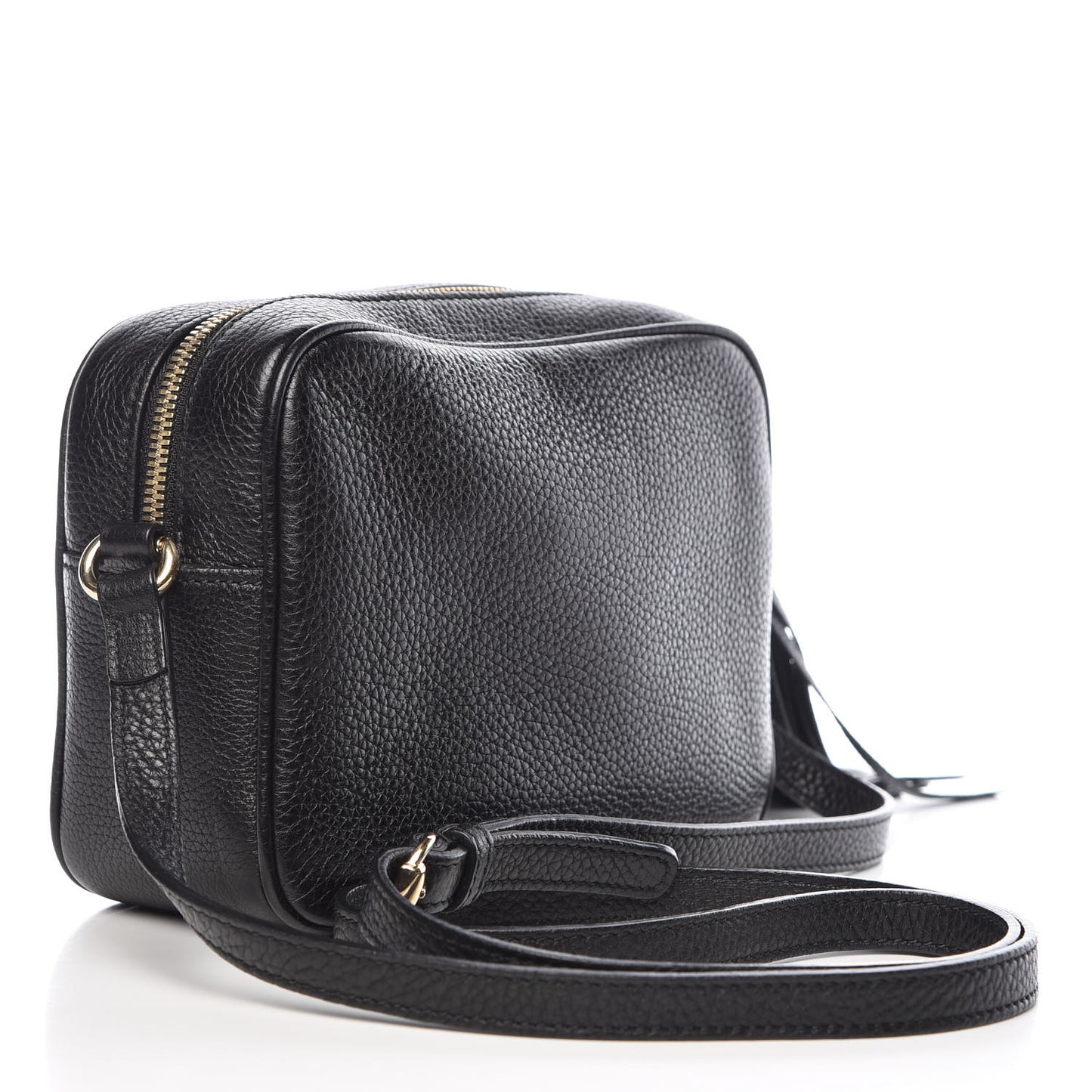 Pebbled Calfskin Small Soho Disco Bag Black